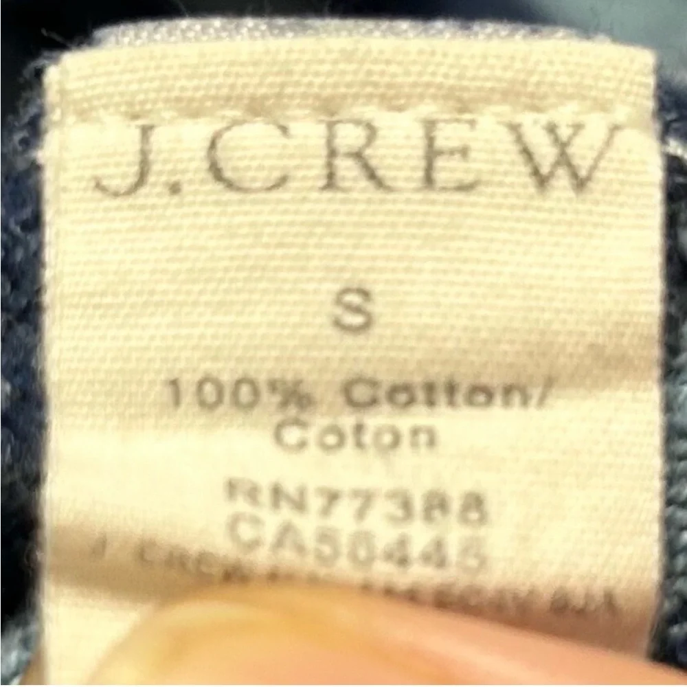 J.CREW 100% Cotton Blue Stripped Long Sleeve Crewneck Sweater Size S